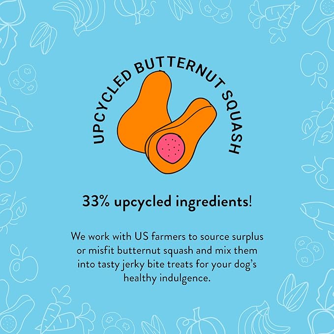 Shameless Pets Jerky Dog Treats, Salmon Loves Butternut - Healthy Dog Chews for Dogs Skin & Coat with Omega 3 & 6 - Dog Treats with Real Wild-Caught Salmon - Free from Grain, Corn & Soy - 1-Pack