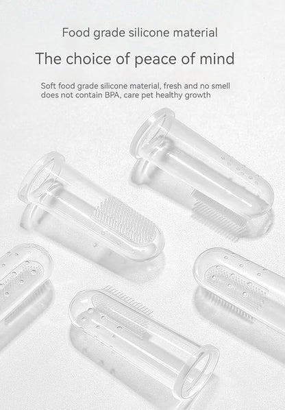 6 Units Pack Pet Finger Toothbrush for Dogs & Cats, Extra Soft Silicone Bristles Professional Dog Toothbrush & Cat Toothbrush, Easy Teeth Cleaning for Dog Dental Hygiene
