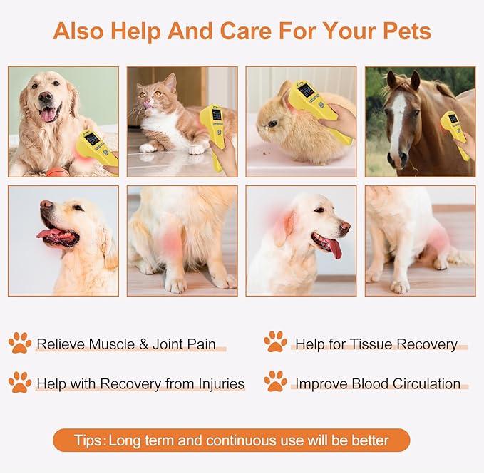 4x808nm +16x650nm Red Light Therapy Device for Human Pet Pain Relief, Near Infrared Light Therapy for Tissue Joint Muscle Recovery, Home Cold Light Therapy Wand for Ankle Shoulder Knee Elbow