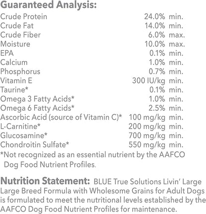 Blue Buffalo True Solutions Livin' Large Natural Large Breed Adult Dry Dog Food, Chicken 24-lb