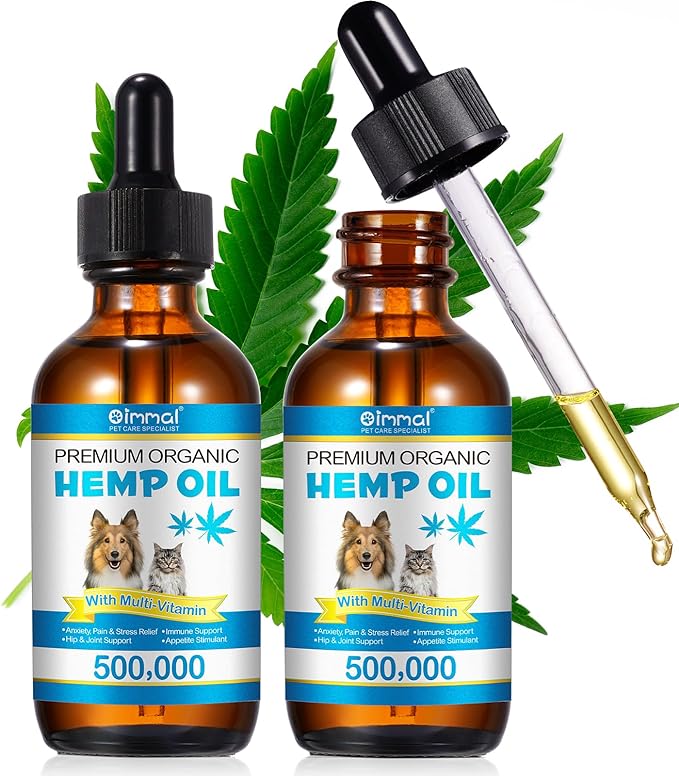 Oil for Dogs 120ML,Organic Pet Oil for Pain,Skin,Arthritis Pain,Pain Relief,Calming,Omega 3,6,9 for Dog Emotions, Dog Barking & Dog Joints,Supports & Maintains Healthy Joints (2 Pack, Blue)
