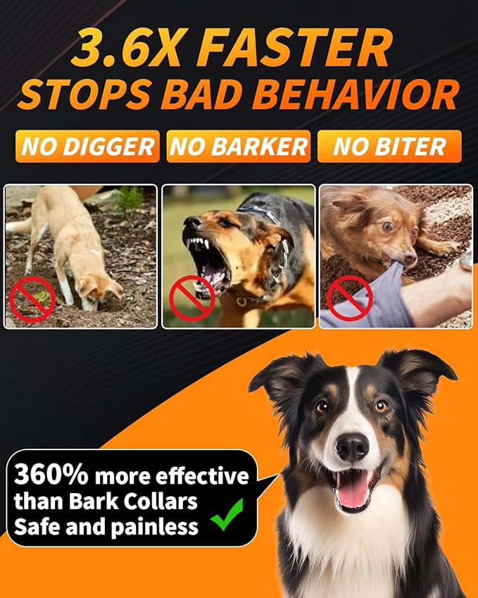 Ultrasonic Dog Bark Deterrent Devices, Anti Bark Dog Training & Behavior aids-3X Sonic Emitters 4 Modes 50ft Range Control－Barking Silencer Indoor & Outdoor, Rechargeable