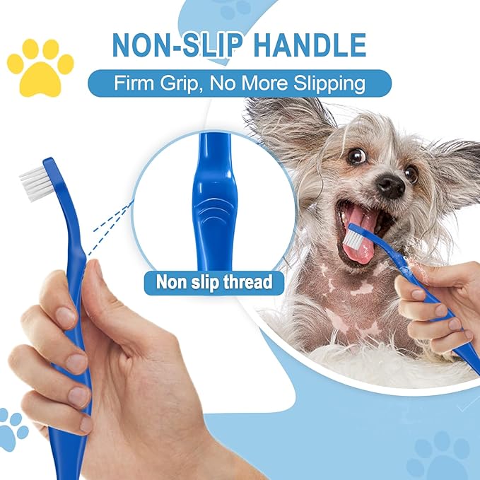 Comfort Grip Canine Toothbrush for Small Dogs - Ergonomically designed for easy dental care of small dogs and cats Canine Teeth Cleaning - S