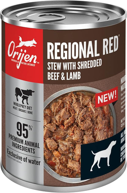 ORIJEN REGIONAL RED Stew Wet Dog Food, WholePrey Ingredients, 12.8oz (Case of 12)