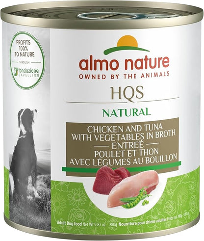almo nature HQS Natural Wet Dog Food Chicken and Tuna Entree with Vegetables in broth 9.87 oz (Pack of 12)