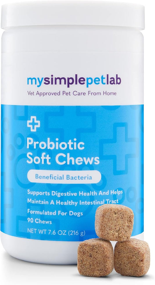 MySimplePetLab Dog Probiotics | Healthy Pet Chews with Probiotics for Dogs | 5 Strain Probiotic Blend to Support Normal Digestive Health | Probiotic for Dog Soft Chews