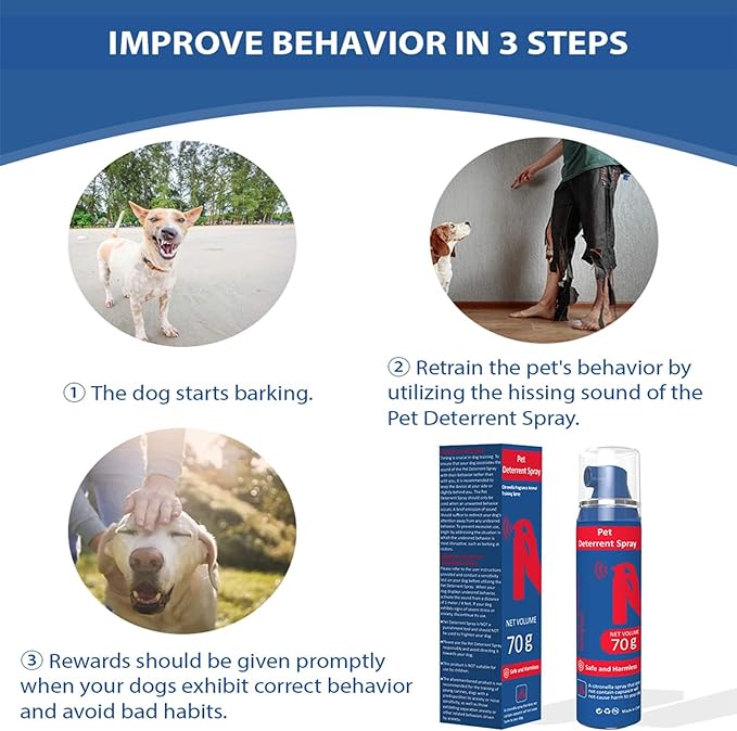 Pet Instructor Spray for Dog, 70ml Spray Corrector Dog Trainer, Safe Humane & Effective Stop Barking, Jumping Up, Food Stealing, Dog Fights & Attacks, Help Stop Unnecessary Dog Behaviour (4 Pack)