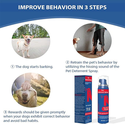 Pet Instructor Spray for Dog, 70ml Spray Corrector Dog Trainer, Safe Humane & Effective Stop Barking, Jumping Up, Food Stealing, Dog Fights & Attacks, Help Stop Unnecessary Dog Behaviour (4 Pack)