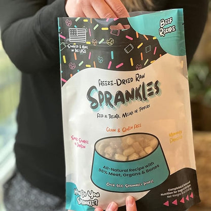 Freeze Dried Dog Food for Small & Large Breeds Dogs, 16 Oz Beef Dog Food Toppers for Picky Eatres, Made in USA - Grain Free & All Natural Freeze Dried Dog Treats Made with 96% Meat Organs