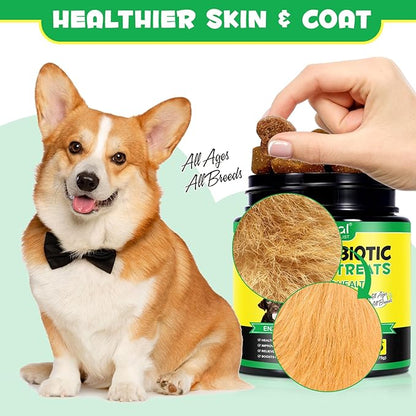 Probiotics for Dogs (Duck 30PCS), Probiotic Chews for Dogs with Digestive Enzymes, Dog Probiotics for Yeast, Itchy Skin, Anti Diarrhea, Gut Digestive Health, Allergy & Immune Support - for All Breeds