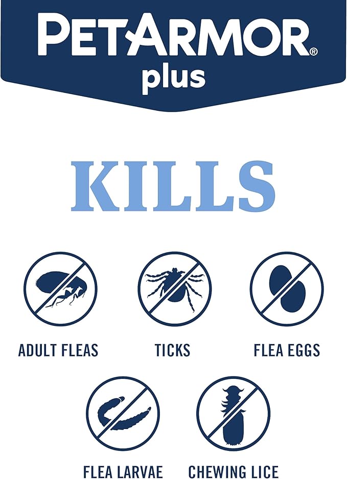 PetArmor Plus Flea and Tick Prevention for Dogs, Dog Flea and Tick Treatment, 1 Dose, Waterproof Topical, Fast Acting, X-Large Dogs (89-132 lbs)