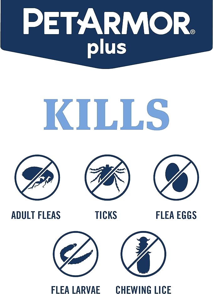 PetArmor Plus Flea and Tick Prevention for Dogs, Dog Flea and Tick Treatment, 1 Dose, Waterproof Topical, Fast Acting, Small Dogs (5-22 lbs)