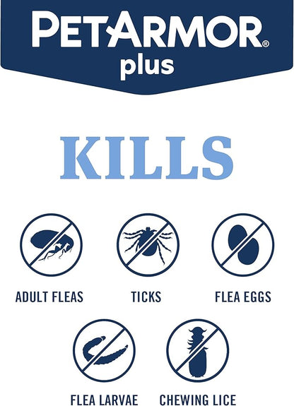 PetArmor Plus Flea and Tick Prevention for Dogs, Dog Flea and Tick Treatment, 12 Doses, Waterproof Topical, Fast Acting, X-Large Dogs (89-132 lbs)