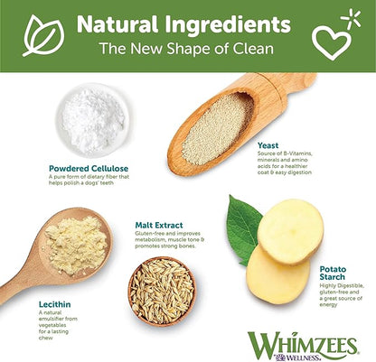 WHIMZEES by Wellness Puppy Natural Dental Chews for Dogs, Long Lasting Treats, Grain-Free, Freshens Breath, Extra Small/Small Breed, 30 count , 7.90 Ounce (Pack of 1)