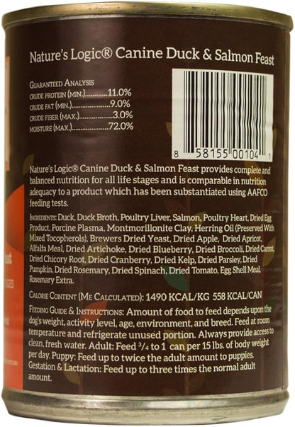 Natures Logic NL00104 Grain-Free Duck & Salmon Feast Wet Dog Food, One Size