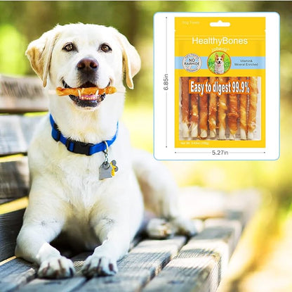 HealthyBones Chicken Breast Wrapped Natural Dog Treats for Coton de Tulear and Other Small Companion Dogs, 36 Count