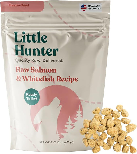 Freeze Dried Fresh Dog Food Raw Salmon & Whitefish Recipe - Picky Eater-Approved Limited Ingredient Dog Food for All Stages - High Protein, Small Batch, Grain Free Raw Dog Food, 15 oz