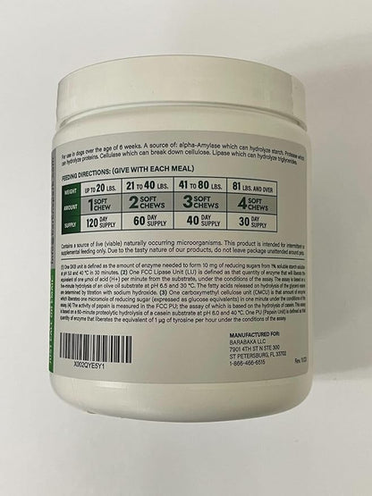 Dog Probiotic Chews - Gas, Diarrhea, Allergies - Enzymes + Prebiotics - Chewable Fiber - Digestion, Immunity - USA Made - 100 Ct - Chicken