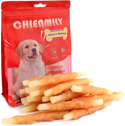 Rawhide Free Dog Treats Chicken Wrapped Cod Sticks for Puppy Soft Training Snacks Dog Chews Treats 11.6oz