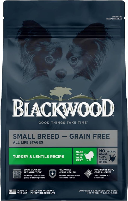 Blackwood Grain Free Small Breed All Life Stages Turkey & Lentils Recipe, 4.5 lb. bag