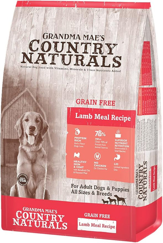Grandma Mae's Country Naturals Grain-Free Lamb Dry Dog Food, 4 Pound Bag