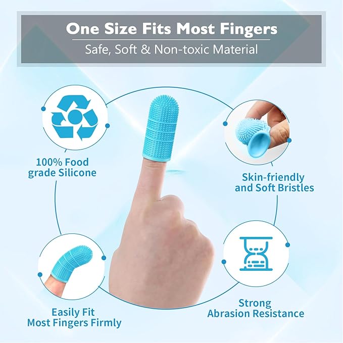 Dog Toothbrush,Dog Finger Toothbrush for Dog Teeth Cleaning,Dog/Puppy Tooth Brushing Kit,Cat Toothbrush with Full Surround Bristles,Finger Toothbrush for Dogs/Cats