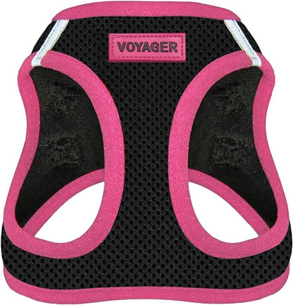Voyager Step-in Air Dog Harness - All Weather Mesh Step in Vest Harness for Small and Medium Dogs by Best Pet Supplies - Pink Trim, L