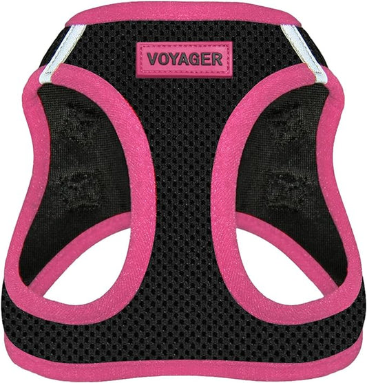 Voyager Step-in Air Dog Harness - All Weather Mesh Step in Vest Harness for Small and Medium Dogs by Best Pet Supplies - Pink Trim, L