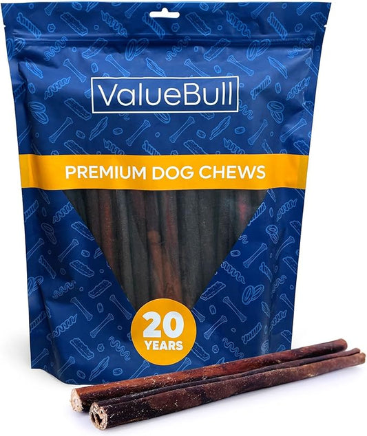 ValueBull Collagen Sticks, Beef Dog Chews, Thick 12 Inch, 25 Count - Natural & Safe, Single Ingredient, Rawhide-Free, Long Lasting, Healthy for Hips, Joints, Skin & Coat