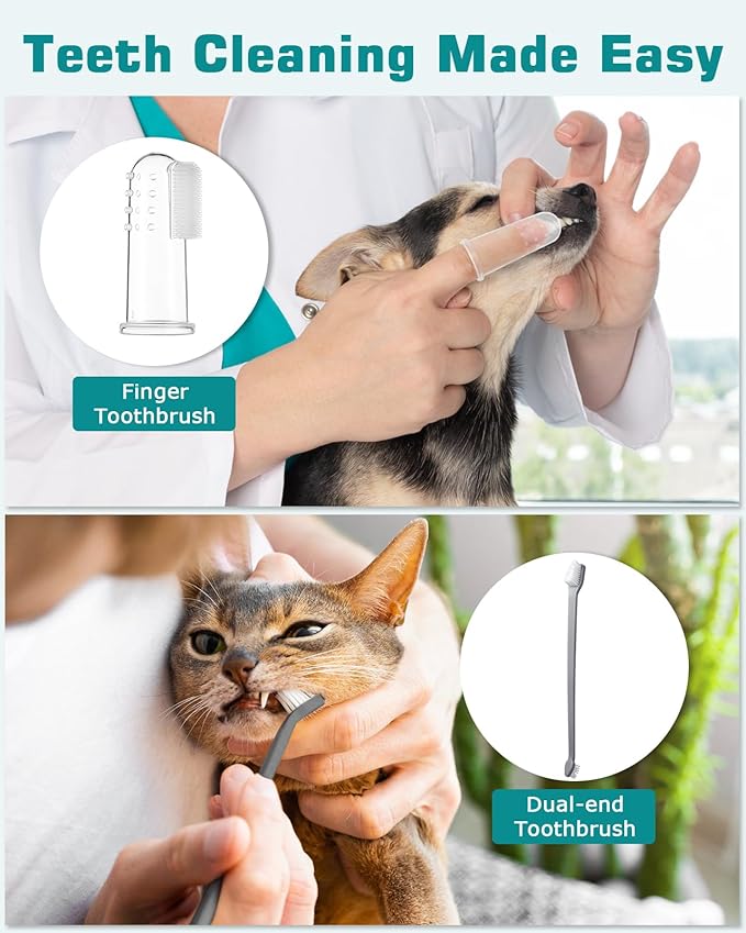 Pet Plaque Remover for Teeth with LED Light - 12 Pack Dog Tooth Brushing Kit, USB Charge Dog Teeth Cleaning Tools 5 Cleaning Mode with Dental Tools Scaler Scraper, Finger Toothbrush