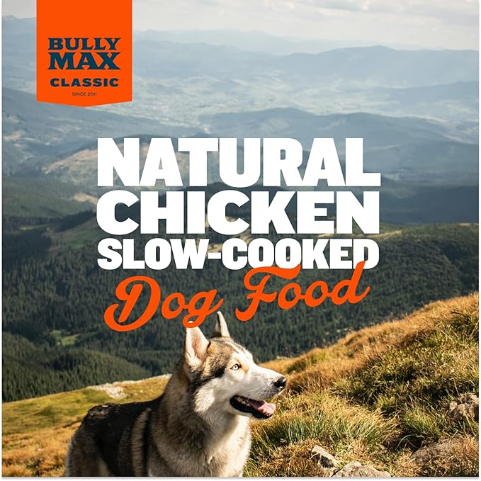 Bully Max Classic Fresh Catch Dry Dog Food - Slow-Cooked, Natural Chicken, Rice & Fish Recipe - Nutrient-Rich Large Kibble Wholesome Puppy & Dog Food - 12 lbs