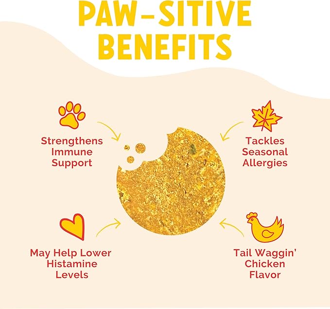 AllerImmune+ LuckyTail Seasonal Allergy Relief Chew for Dogs - Salmon Oil, Tumeric, Apple Cider Vinegar - Dog Probiotic for Itchy Skin - Dog Anti Itch Supplement - 180 Soft Chews