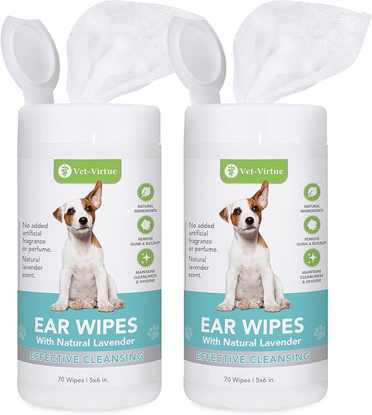 Fragrance Free Ear Wipes for Dogs (2-Pack)