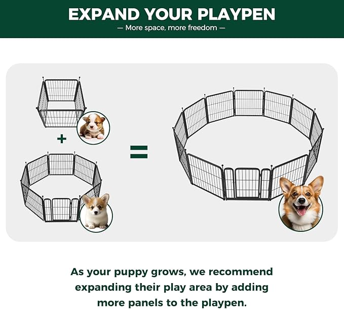 FXW Rollick Dog Playpen for Yard, RV Camping│Patented, 24 inch 4 Panels