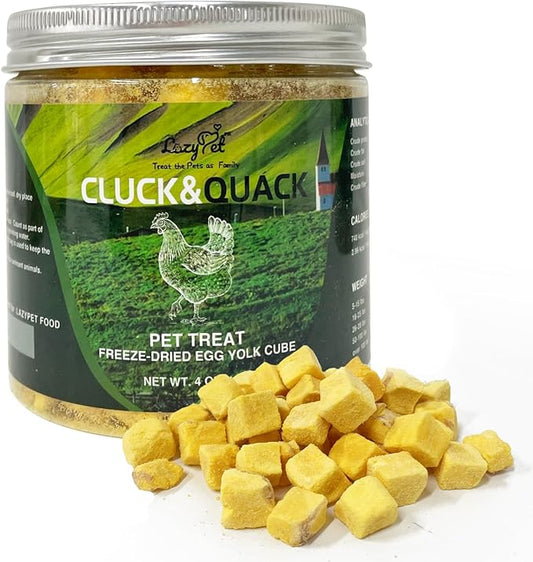 Freeze-Dried Chicken Training Treats for Dogs and Cats | 270 Treats, 4oz Single Ingredient, Raw, Healthy, All Natural, Recyclable Packaging (egg yolk)