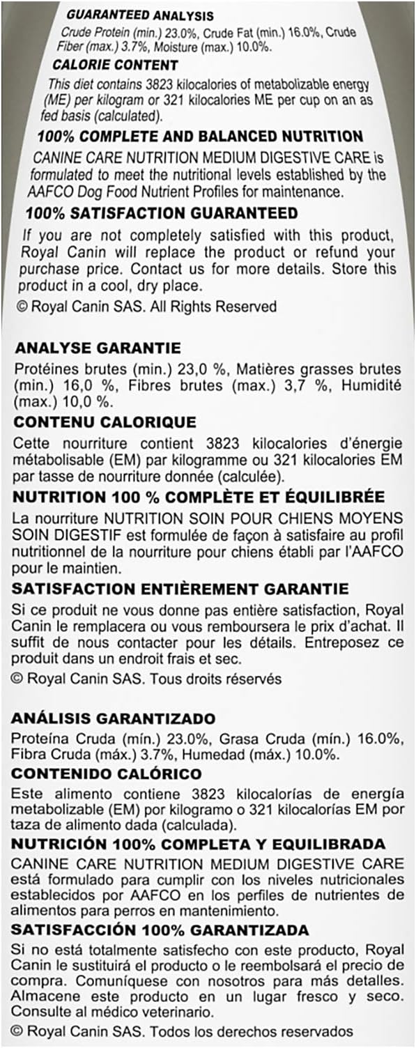 Royal Canin Medium Digestive Care Dry Dog Food, 17 lb bag