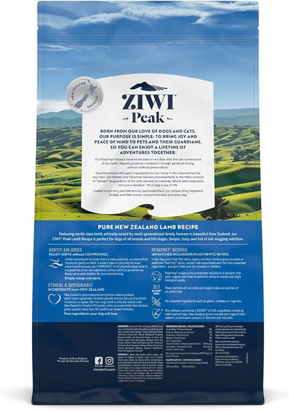 ZIWI Peak Air-Dried Dog Food – All Natural, High Protein, Grain Free and Limited Ingredient with Superfoods (Lamb, 5.5 lb)