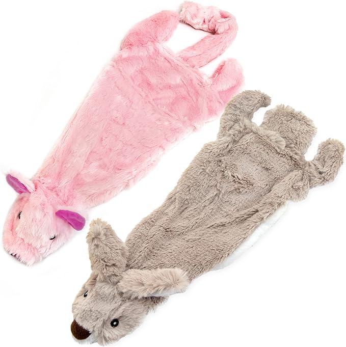 Best Pet Supplies Stuffing Free Squeaky Dog Toys for Small Dogs, Medium Dogs, and Large Dogs, Durable, Best Dog Chew Toy for Teething Puppy, Indoor Play, Holds Plastic Bottle - Hare, Pig, Medium
