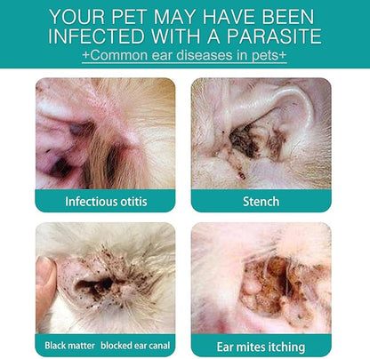 Ear Finger Wipes for Dogs & Cats - Gently Remove Ear Wax, Debris Sooths Relieve Ear - 50 Count