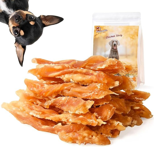 Chicken Jerky Twist Strips for Dogs, Natural Healthy Low Fat Chicken strips for dogs Real Chicken Cuts Training Dog Treats with Taurine 10.58oz