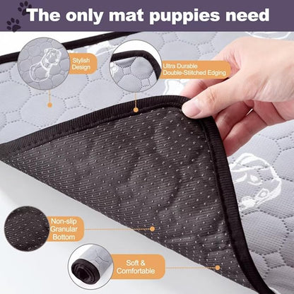 4 Pack Upgrade Washable Pee Pads for Dogs, Reusable Pee Pads for Dogs, Wee Wee Pads, Absorbent Puppy Pads Pet Training Pads, Waterproof Whelping Pads 18"x24" Dog Pee Pad