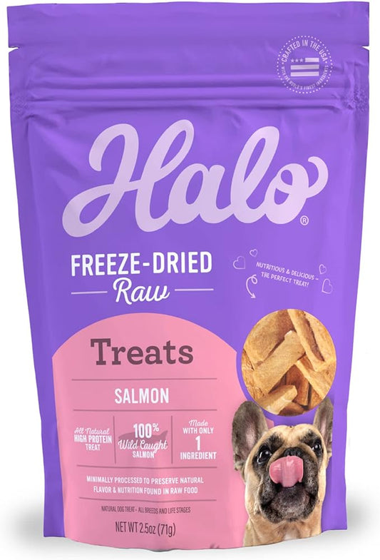 Halo 100% Wild Caught Salmon Freeze Dried Raw Treats, 2.5 oz.