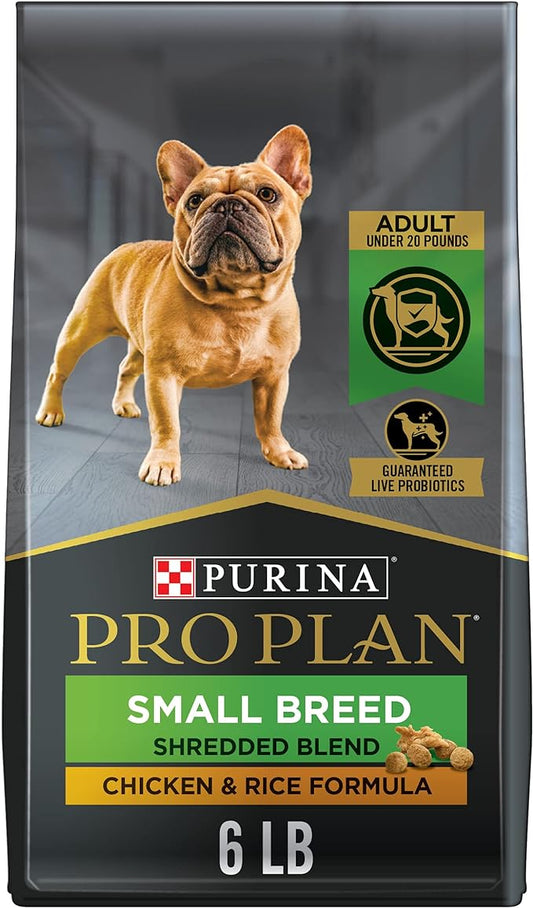 Purina Pro Plan Small Breed Dog Food With Probiotics for Dogs, Shredded Blend Chicken & Rice Formula - 6 lb. Bag