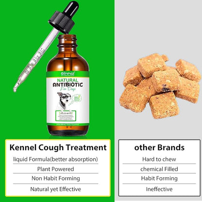 Antibiotics for Dogs, Natural Dog Antibiotics Supports Dog Allergy and Itch Relief, Dog Supplies Antibiotics, Dog Multivitamin for Pets, Bacon Flavor - 60ml x 2