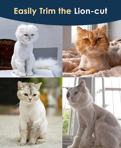oneisall Cat Clippers for Matted Hair, Quiet Cat Shaver for Long Hair, Cordless Cat Hair Trimmer for Grooming, 2 Speed Pet Shaver Cat Grooming Kit for Cats Small Dogs Animals (Blue)…