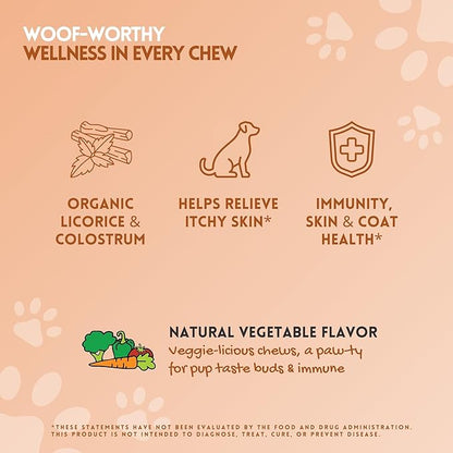 Herbion Pets Allergy + Immune Chews with Kelp & Vitamin C, 120 Soft Chews - Supports Immunity, Skin and Coat Health - Relieves Itchy Skin - Made in USA - Natural Vegetable Flavor - for Dogs 12 Weeks+