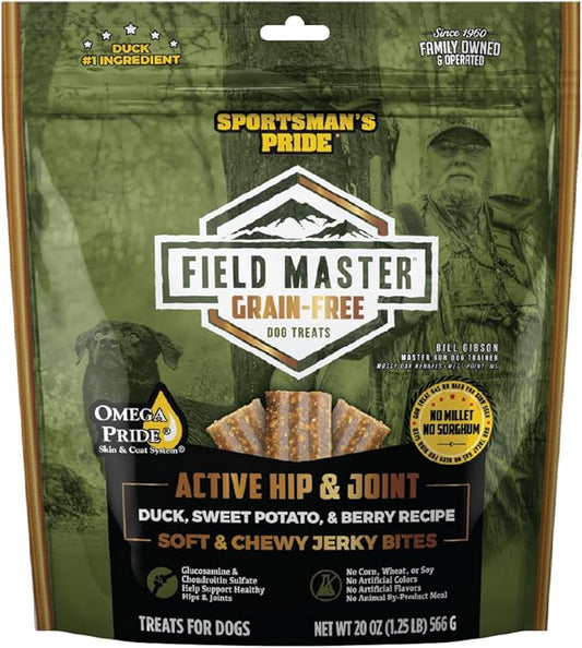 Field Master Active Hip & Joint Duck, Sweet Potato & Berry Recipe Grain-Free Jerky Bites Dog Treats, 20 oz.