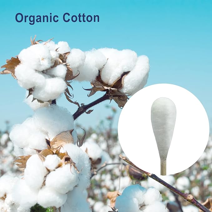 Original Big Cotton Buds for Pets – Premium Cat and Dog Ear Cleaner Cotton Swabs – Soft, Absorbent Cleaning Ear Bud with Long 6 Inch Wood Handle (200pcs Large)