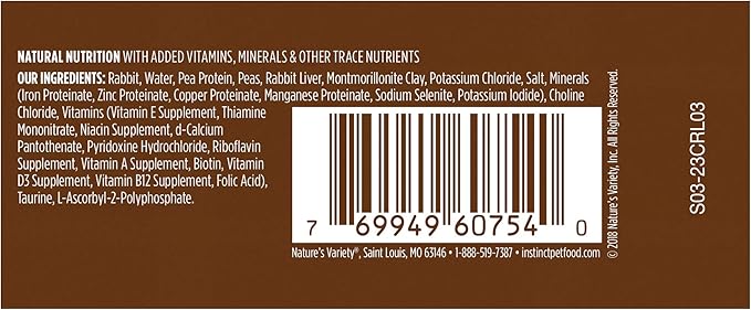 Instinct Limited Ingredient Diet Grain Free Real Rabbit Recipe Natural Wet Canned Cat Food, 3 oz. Cans (Case of 24)