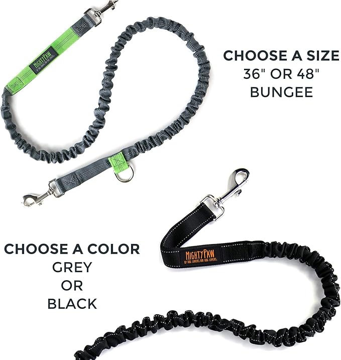 Mighty Paw Hands Free Dog Leash | Bungee Waist Leash for Dog Walking. Dog Running Leash Hands Free. Hands Free Leash for Large Dogs, Medium & Small Dogs. Dog Leash Waist Belt (36" - 48") Up To 150 lbs
